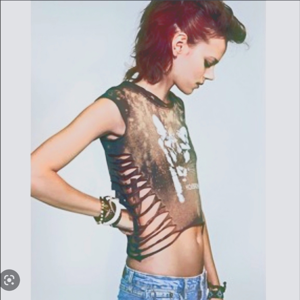 Free People Shredded Cougar Top